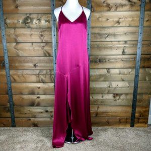 Halston Heritage Wildberry Satin Slip Gown - 10